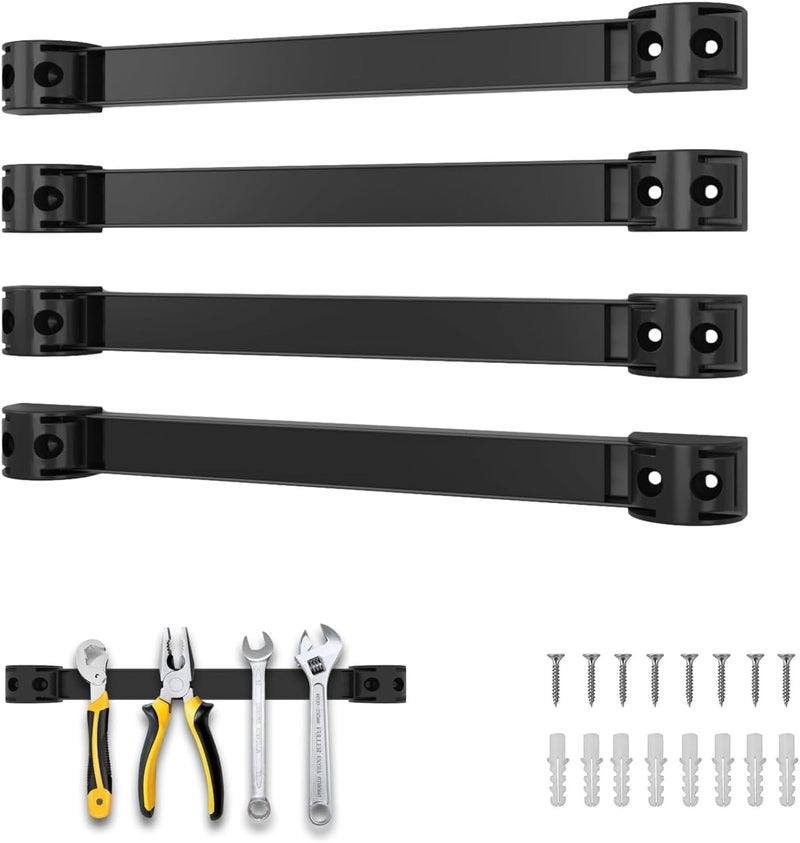 SDLDEER 12" Magnetic Tool Holder, 4 Packs Magnetic Storage Strips Magnet Bar PVC Coated for Garage Tool Organizer Mounted Hanging Strip,Heavy Duty of Holder Easy to Install - Image 1